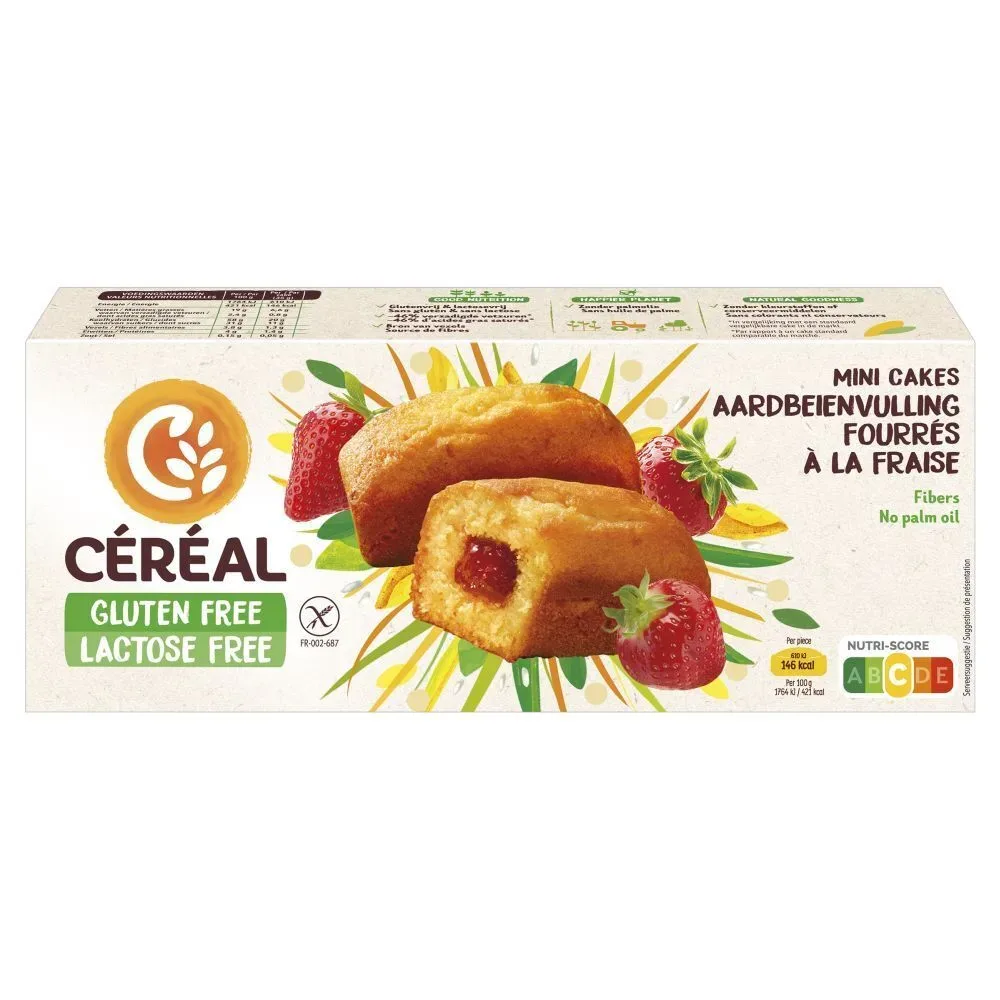 Cerecal Mini Cakes mit Erdbeerfüllung glutenfrei und laktosefrei