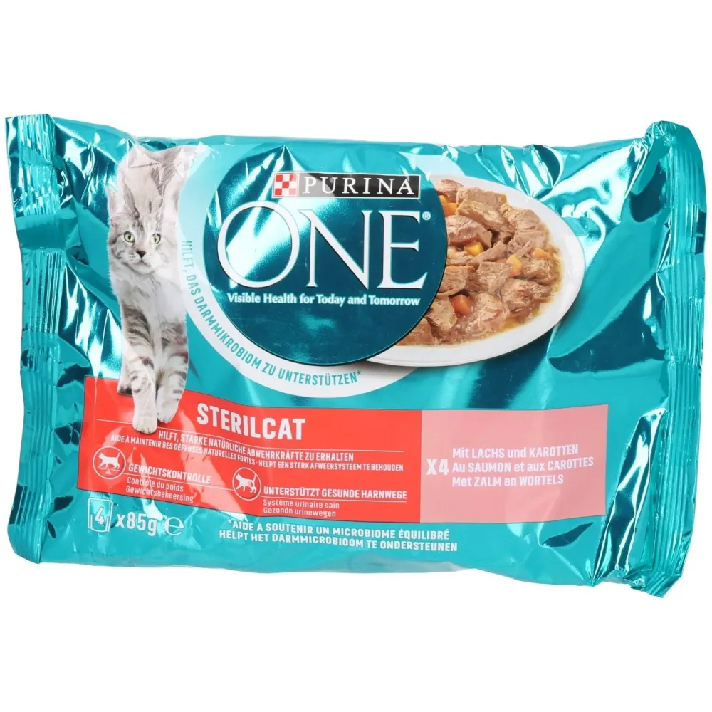 Purina ONE Katzenfutter Sterilcat in Sauce Lachs 4x85g