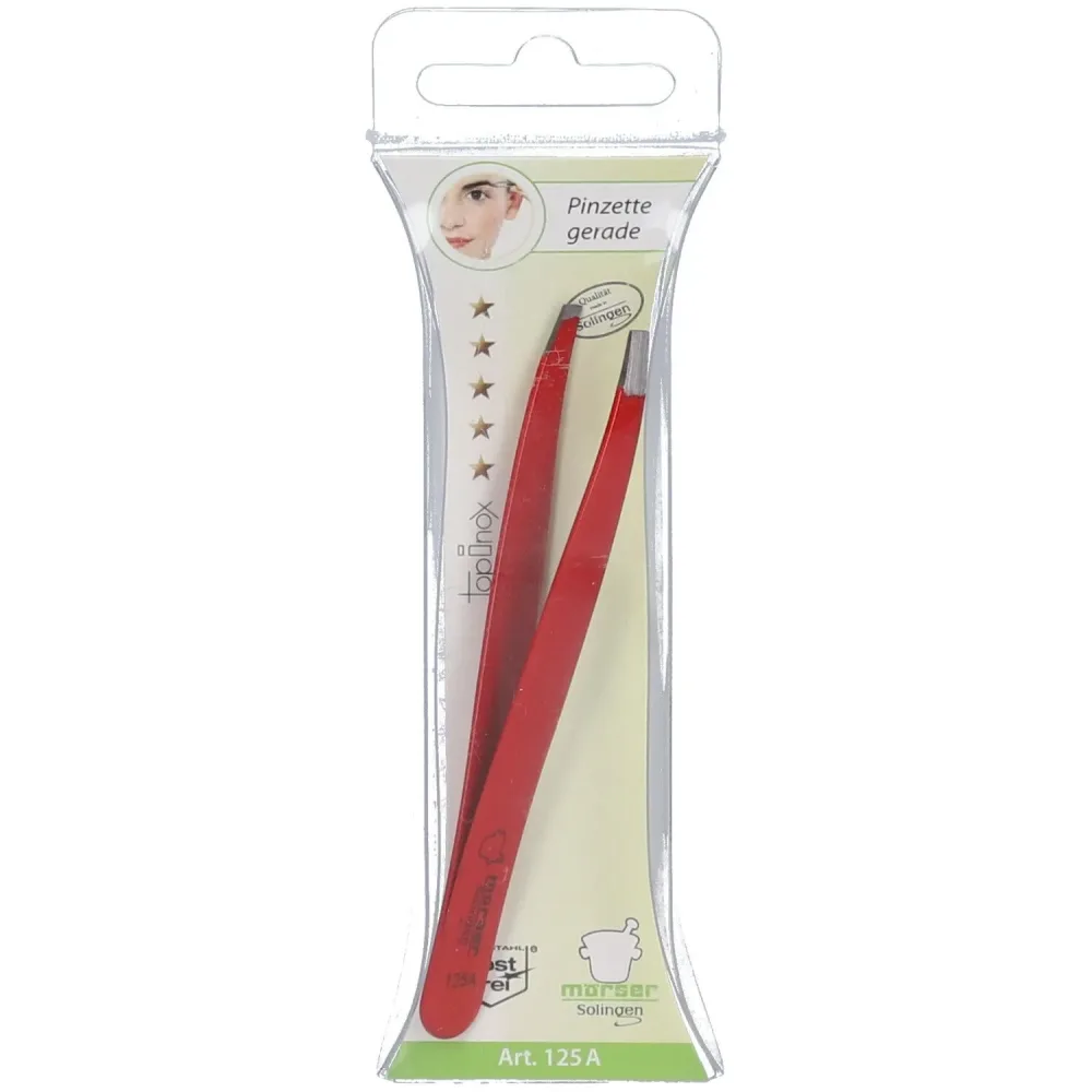 mörser Pinzette 9 cm gerade rot