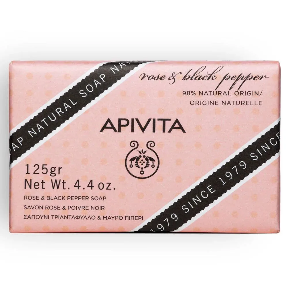 Apivita Natürliche Seife mit Rose & schwarzem Pfeffer