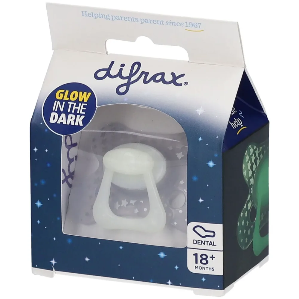 difrax® Schnuller - Dental - Glow in the Dark +18 Monate