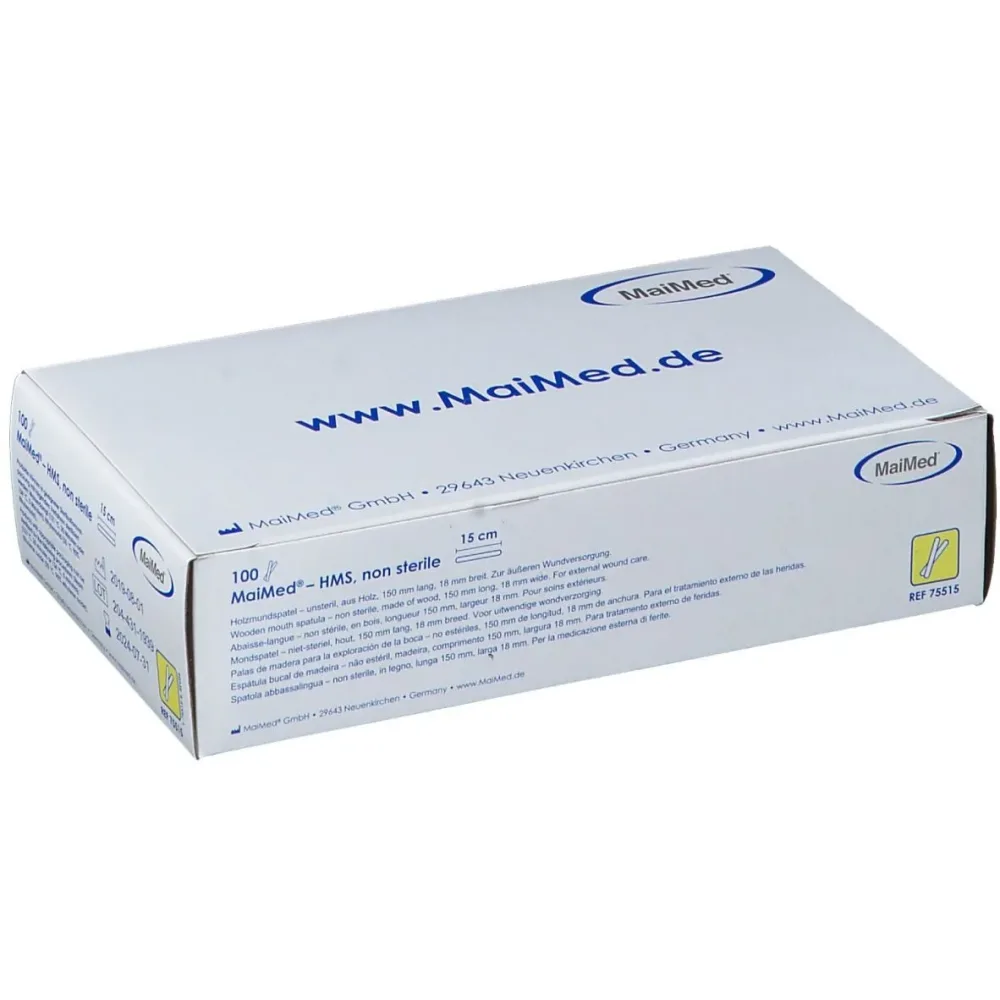 MaiMed® HMS Zungenspatel unsteriles Holz 15 cm