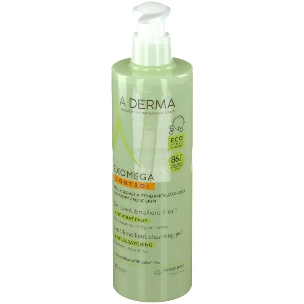 A-Derma Exomega Control 2in1 Geschmeidigmachendes Reinigungsgel Körper & Haare