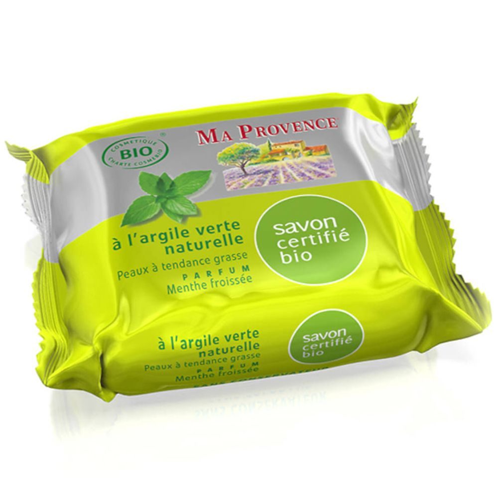 Ma Provence® Bioseife mit natürlichem grünen Ton und zerknittertem Minzenduft