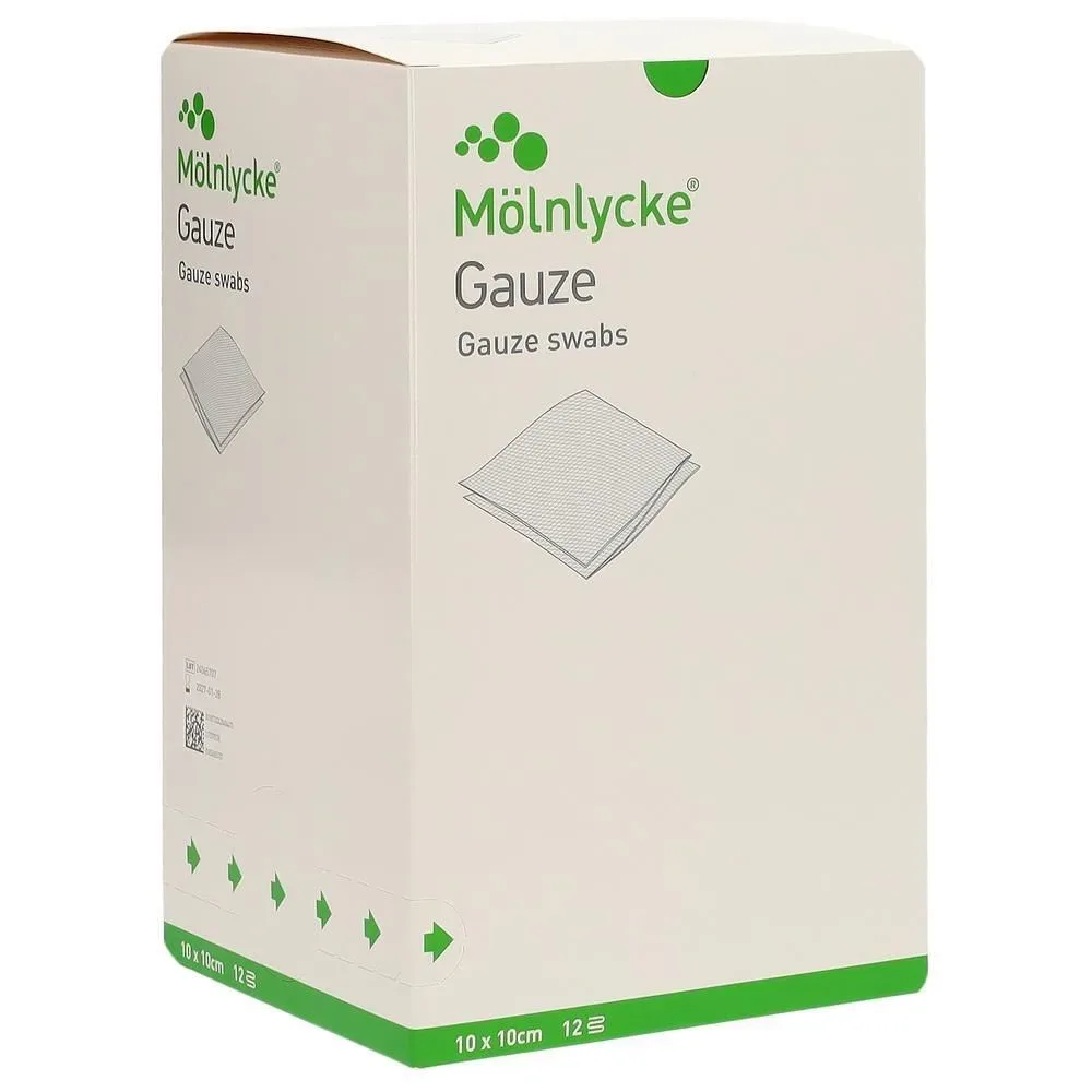 Mölnlycke Gauze Gazekompressen, 12-lagig, 10x10cm, steril (24x5 Stk)