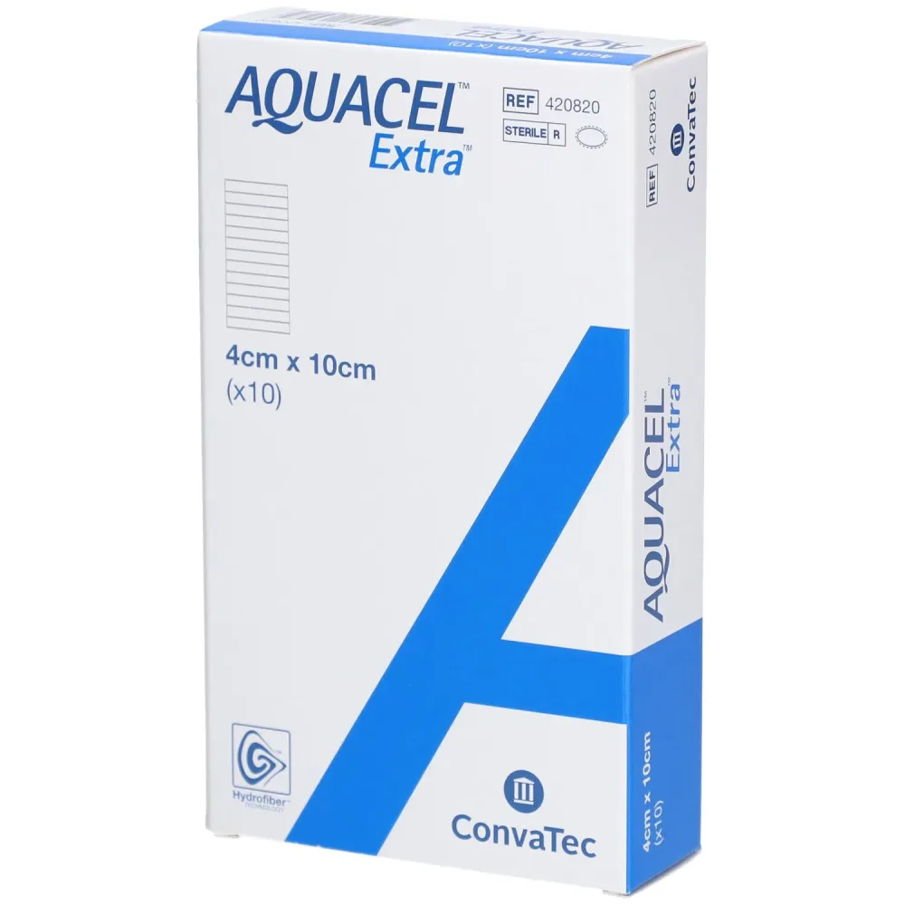 ConvaTec AQUACEL Extra Hydrofiber Verband 4x10cm (10 Stk)