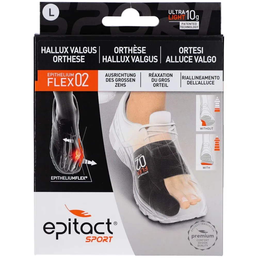 epitact Sport Hallux Valgus Orthese EpitheliumFlex 02, Grösse L, 23-24.5cm (1 Stk)