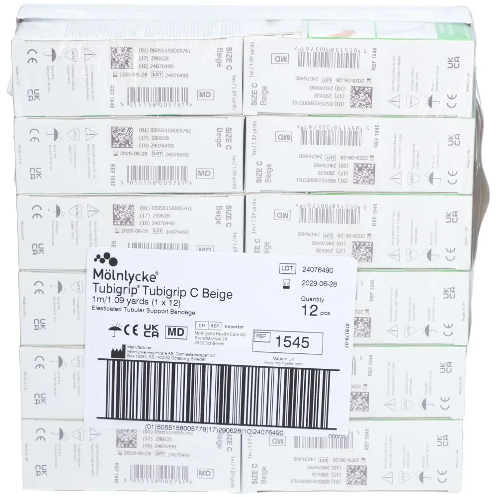 Tubigrip Schlauchbandage, Grösse C, 1mx6.75cm, beige (12 Stk)