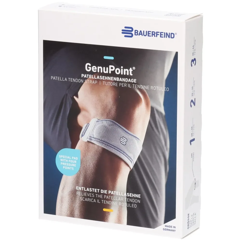 Bauerfeind GenuPoint Aktivbandage Gr1 titan
