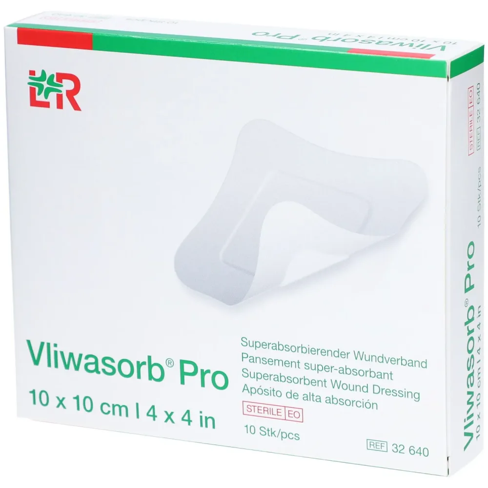 Vliwasorb Pro Wundverband 10x10cm (10 Stk)