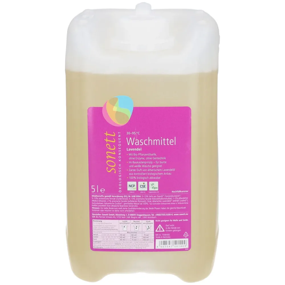 Sonett Waschmittel Lavendel 30°-95°C (5l)