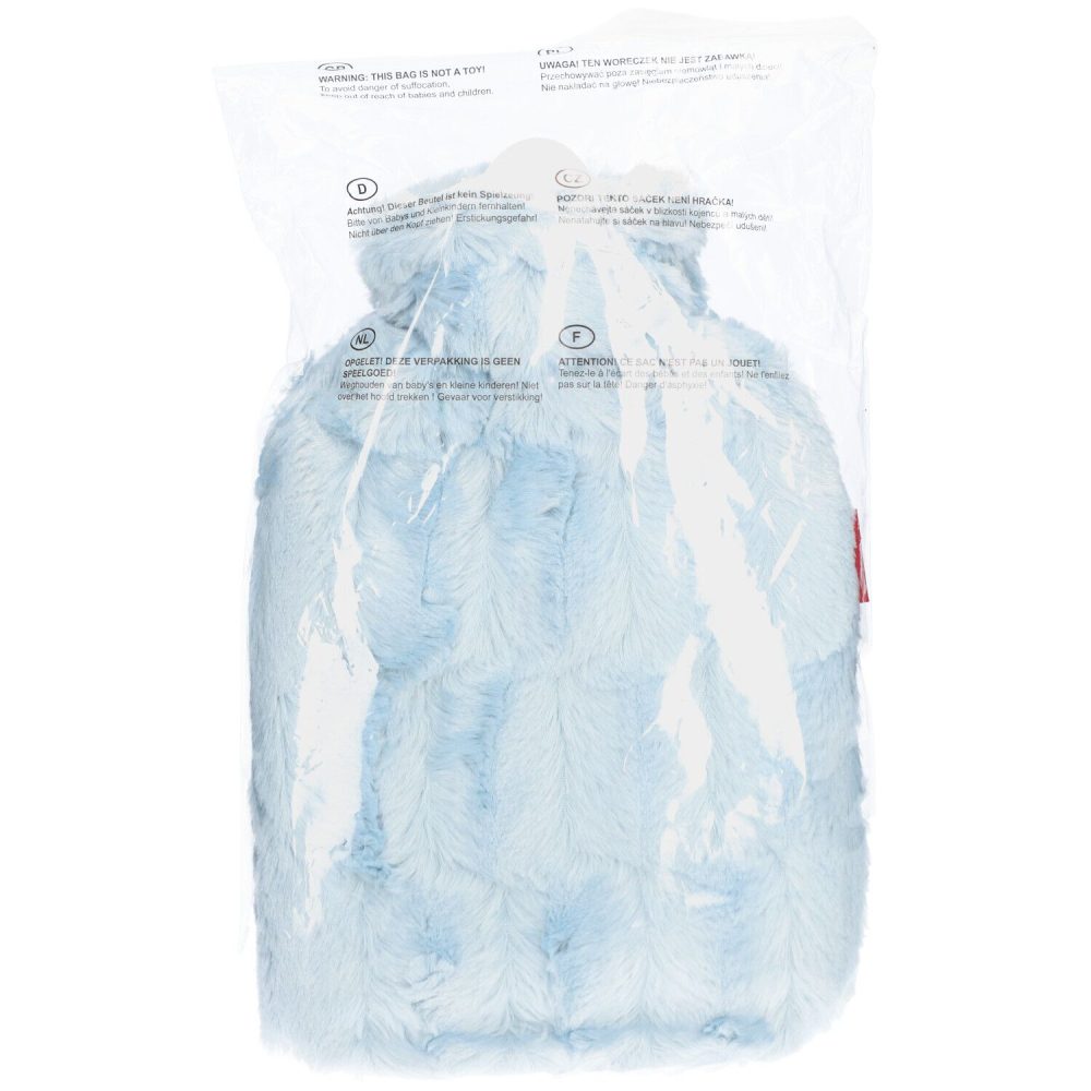 FROSCH Wärmflasche PVC, 1.8 Liter, Hochflorbezug grau (1 Stk)