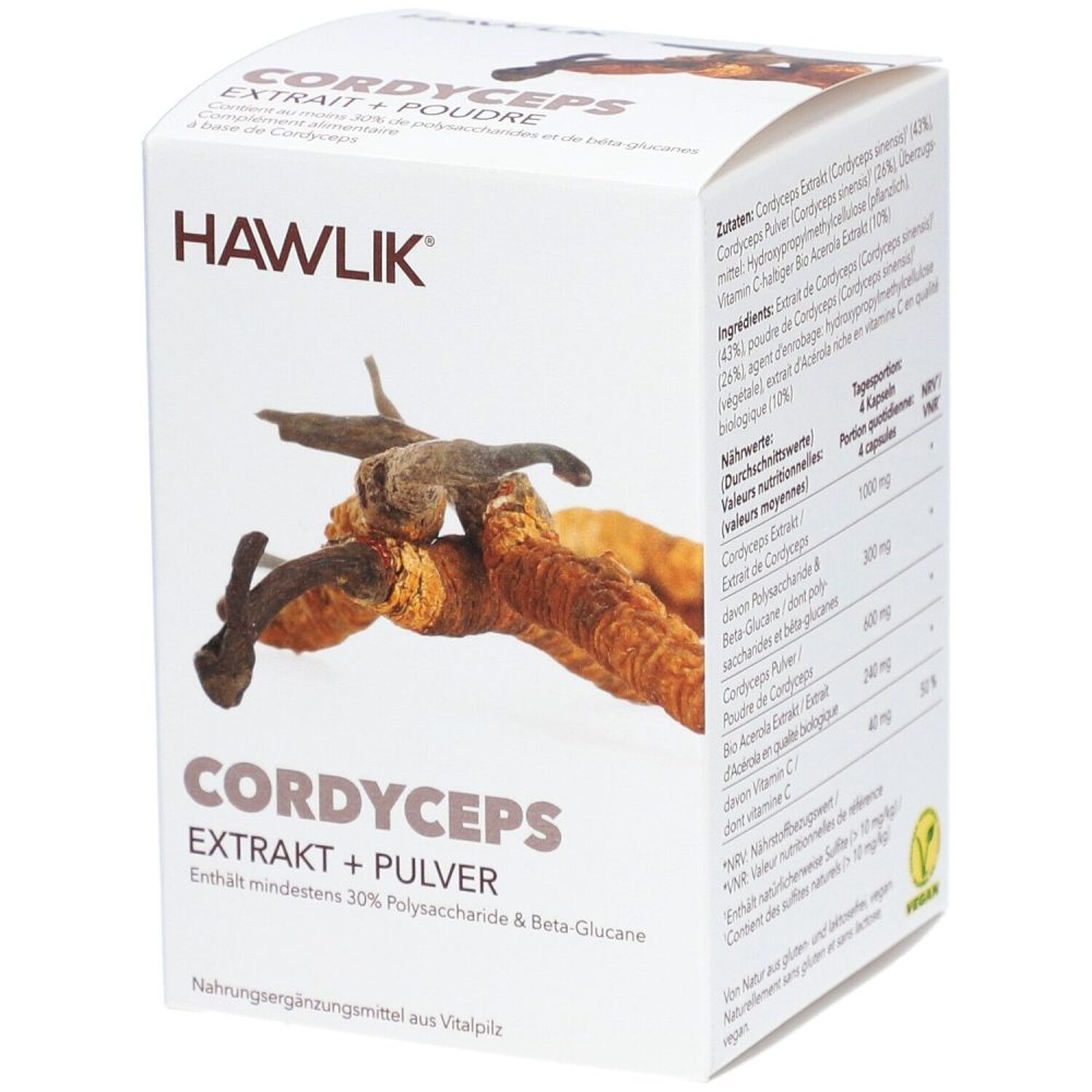 HAWLIK Cordyceps Extrakt + Pulver Kapseln (120 Stk)