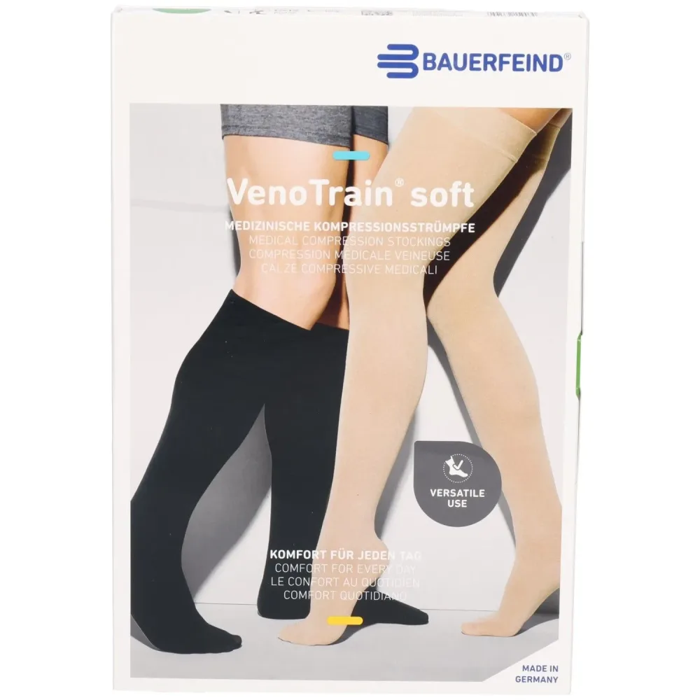 Bauerfeind VenoTrain Soft Kkl2 AD L plus long geschlossen creme 1 Paar