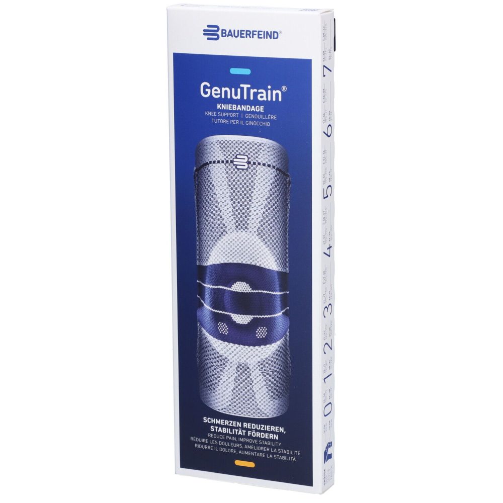 GenuTrain Aktivbandage mit Silikonrand Grösse 5 titan (1 Stk)