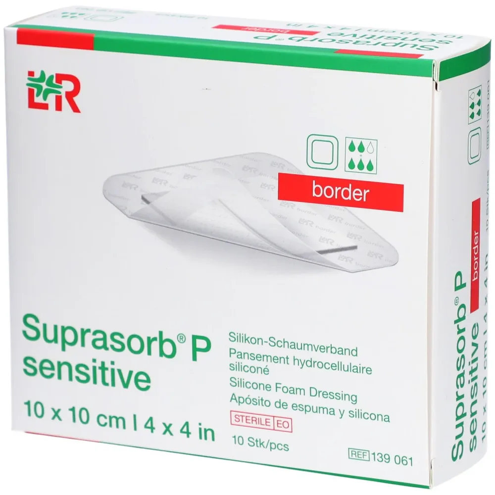 Suprasorb P sensitive border 10x10cm
