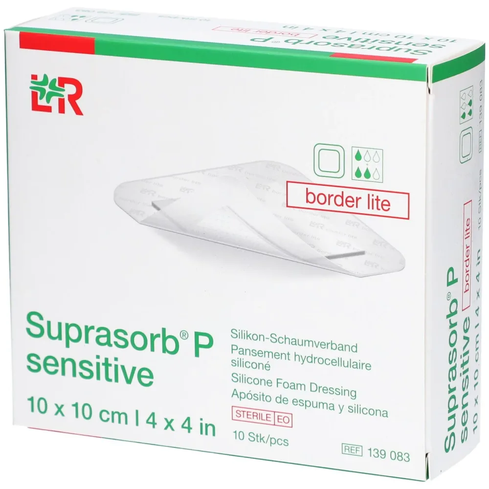 Suprasorb P sensitive border lite 10 x 10 cm