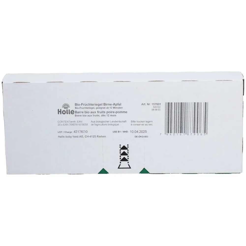 Holle Früchte Riegel Apfel Birne Bio (20x25g)
