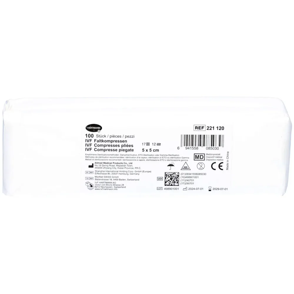 IVF Faltkompresse T17, 5x5cm, 12-fach (100 Stk)
