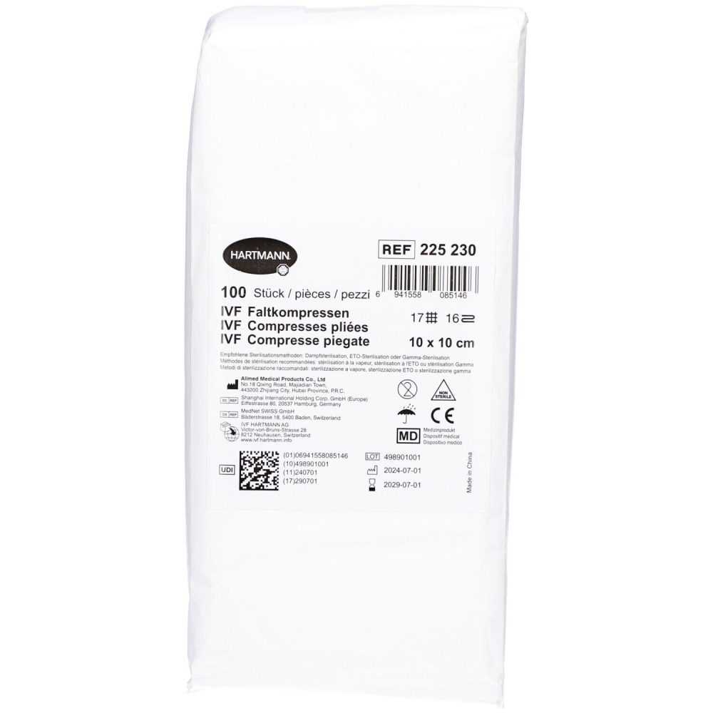 IVF Faltkompresse Typ 17 10x10cm 16 fach (100 Stück)