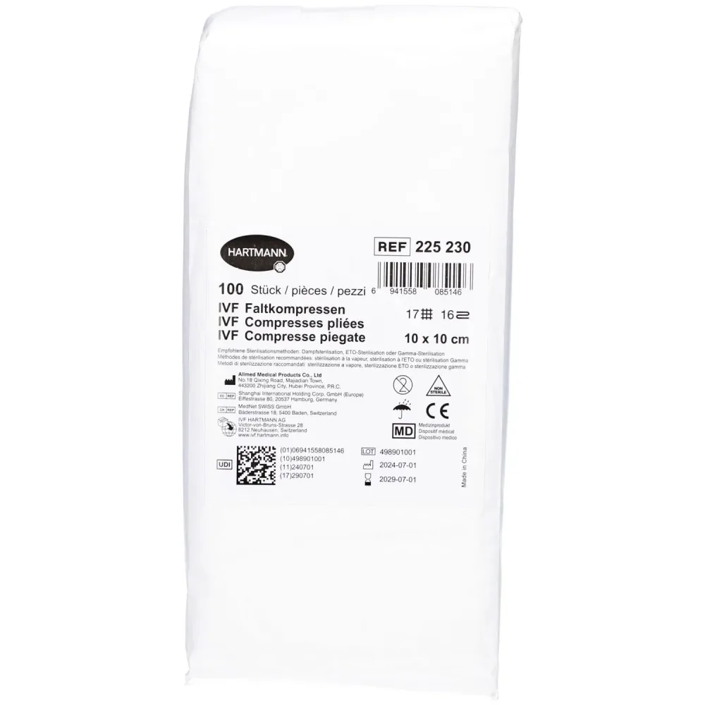 IVF Faltkompresse T17, 10x10cm, 16-fach (100 Stk)