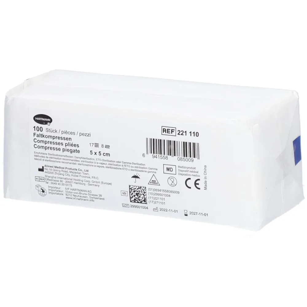 IVF Faltkompresse T17, 5x5cm, 8-fach (100 Stk)