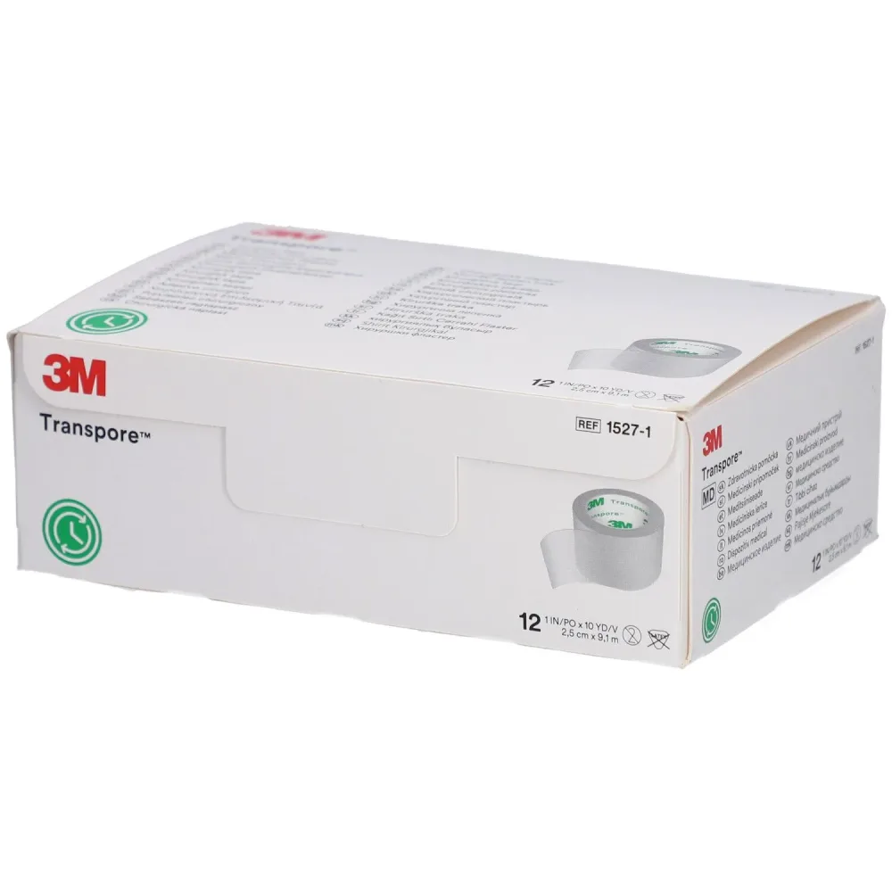 3M Transpore Rollenpflaster 25mm x 9.14m (12 Stk)