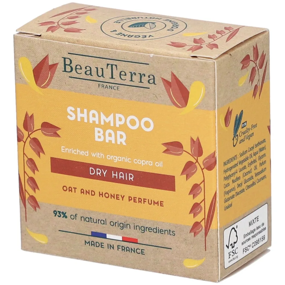 BeauTerra Shampoo Solide trockenes & beschädigtes Haar (75g)