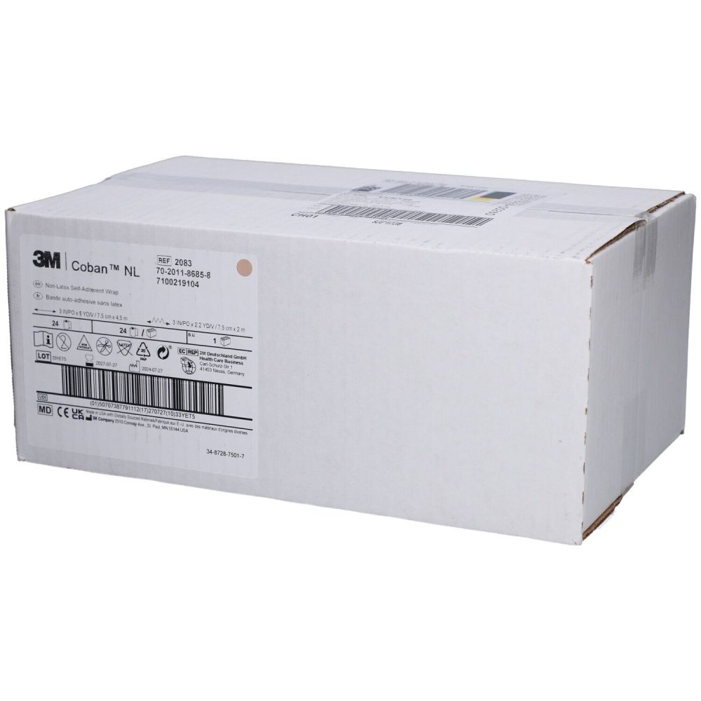 3M Coban Elastische Binde, selbsthaftend, 7.5cmx4.5m, ohne latex (24 Stk)
