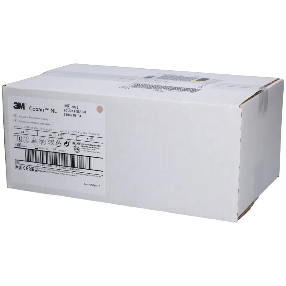 3M Coban Elastische Binde, selbsthaftend, 7.5cmx4.5m, ohne latex (24 Stk)
