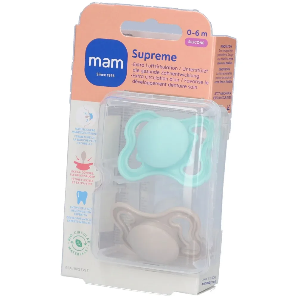 Mam - Schnuller, Zufallsauswahl,  Supreme Duo, 0-6M, Multicolor