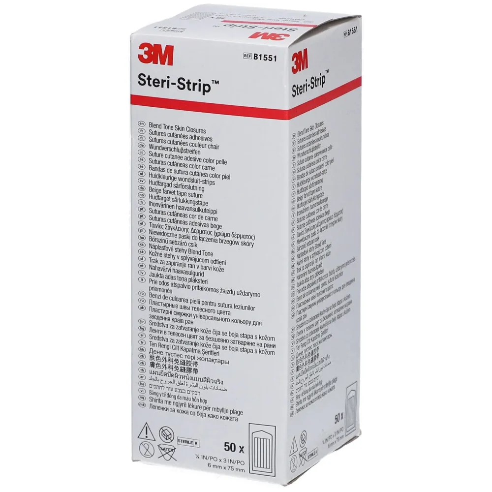 3M Steri-Strip Wundverschlussstreifen, 6x75mm, weiss, verstärkt (50x3 Stk)