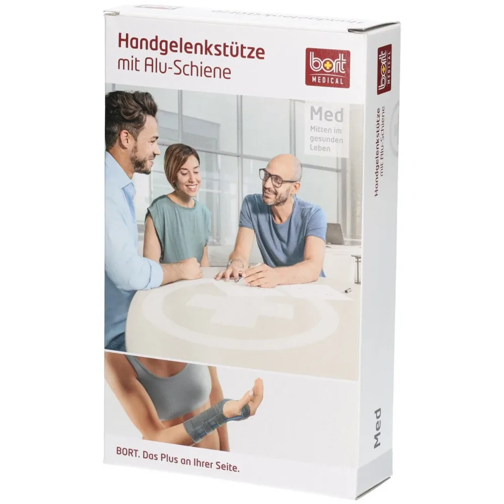 BORT Handgelenkstütze mit Alu-Schiene, rechts, Handgelenkumfang 17-19cm (1 Stk)