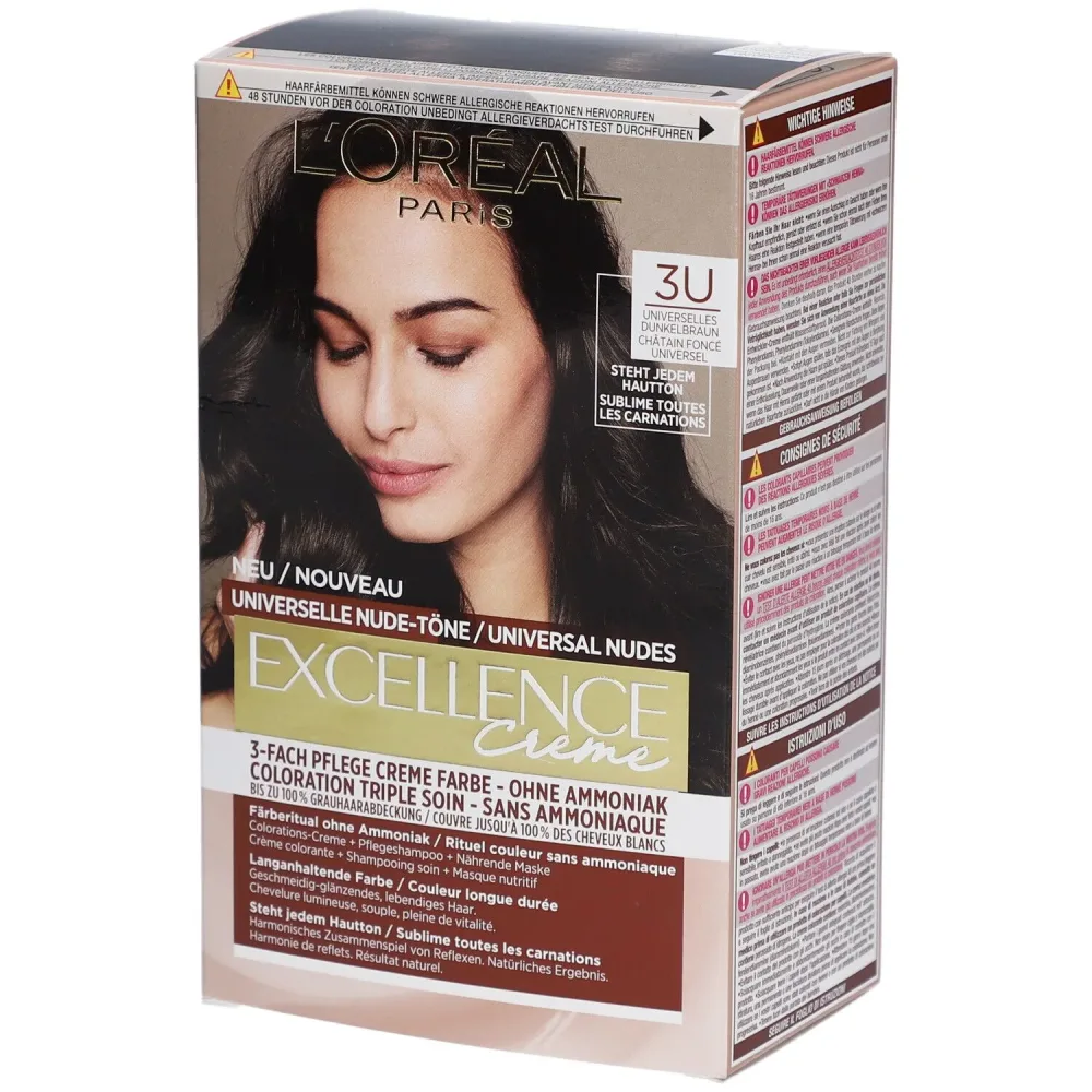 L'Oréal Paris Excellence Nude-Töne 3Us Dunkelbraun, 1Stk