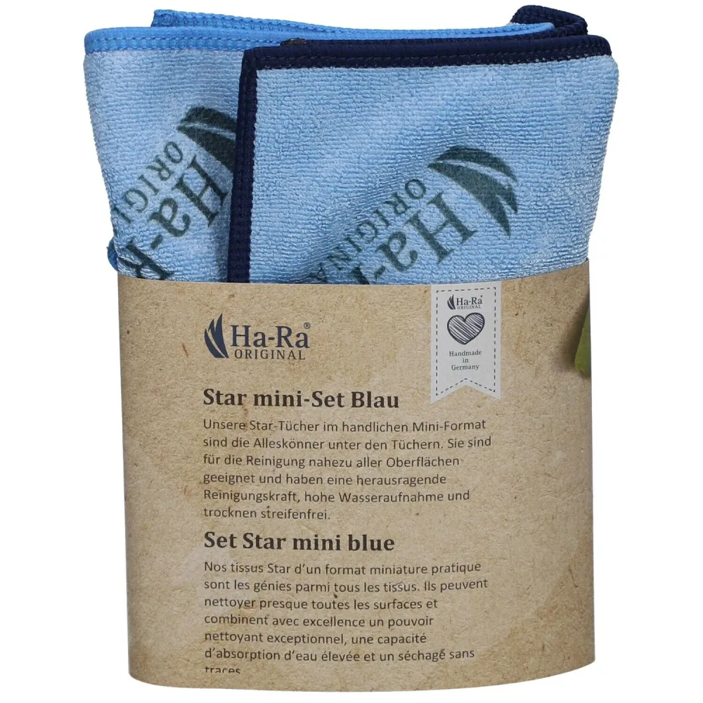 Ha-Ra Star Reinigungstuch Mini-Set, 25x25cm, blau (2 Stk)