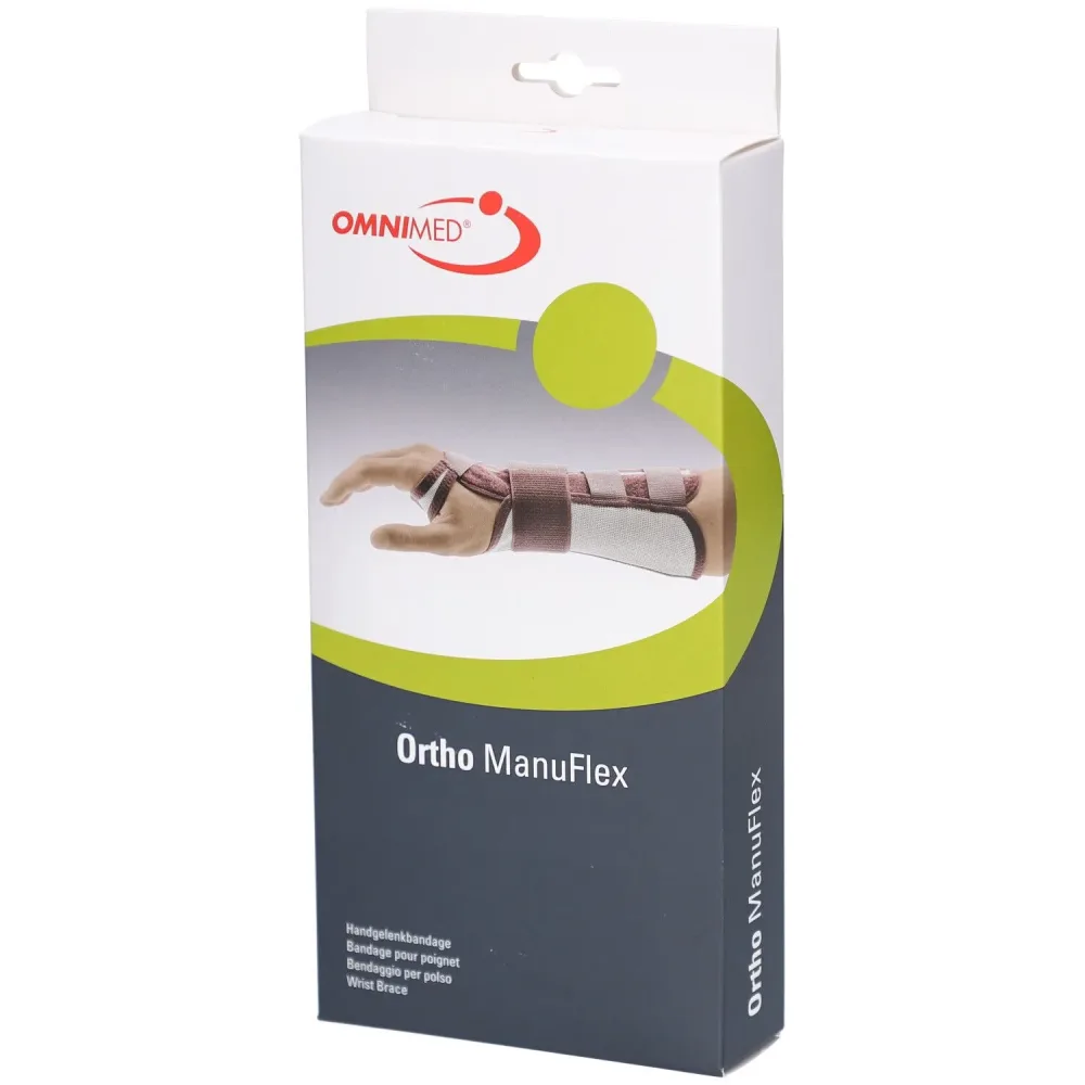 OMNIMED Ortho Manu Flex Handgelenk Bandage, Grösse L, 22cm rechts, schwarz (1 Stk)