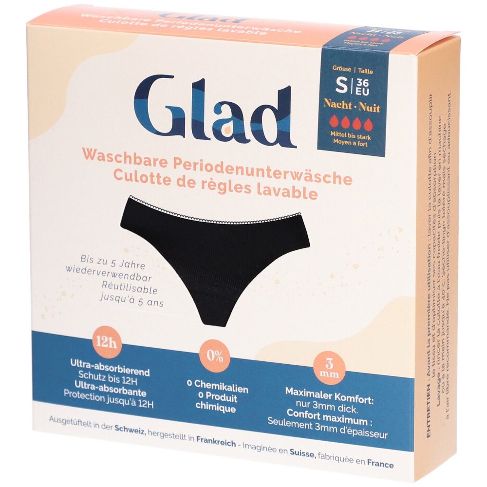 Glad Nacht waschbare Periodenunterwäsche S stark (1 Stück)