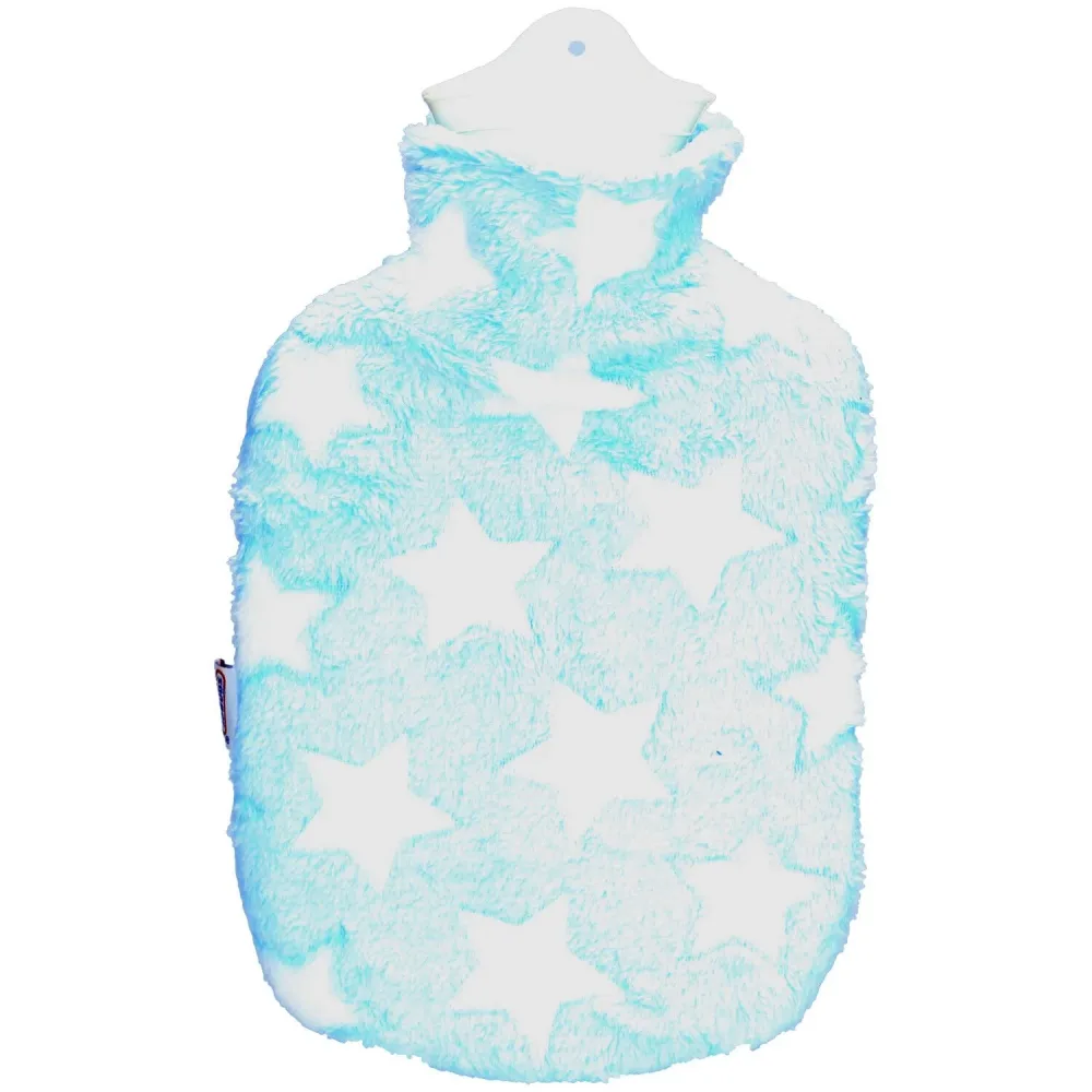 Sänger 2 Liter Wärmflasche mit Plüschbezug Sternenhimmel blau (1 Stk)