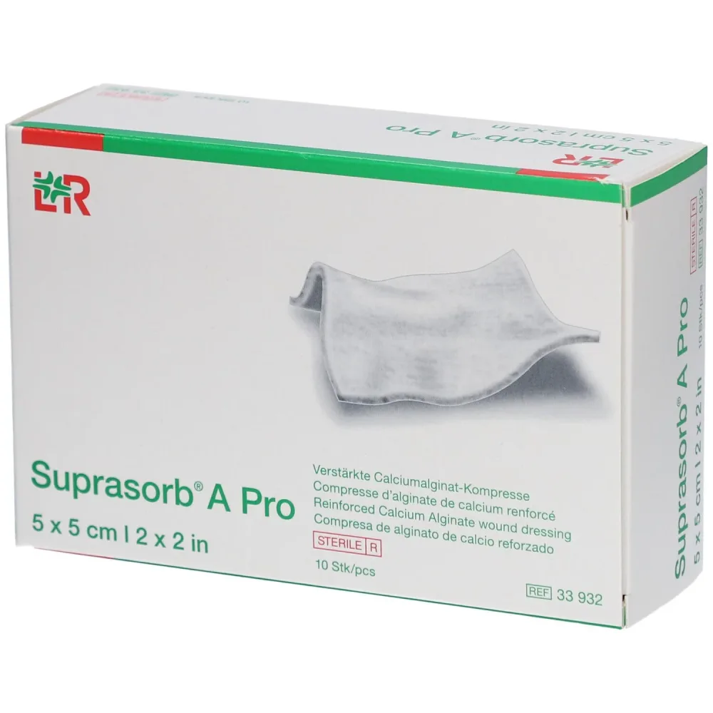 Suprasorb A Pro Calciumalginat-Kompresse, 5x5cm (10 Stk)
