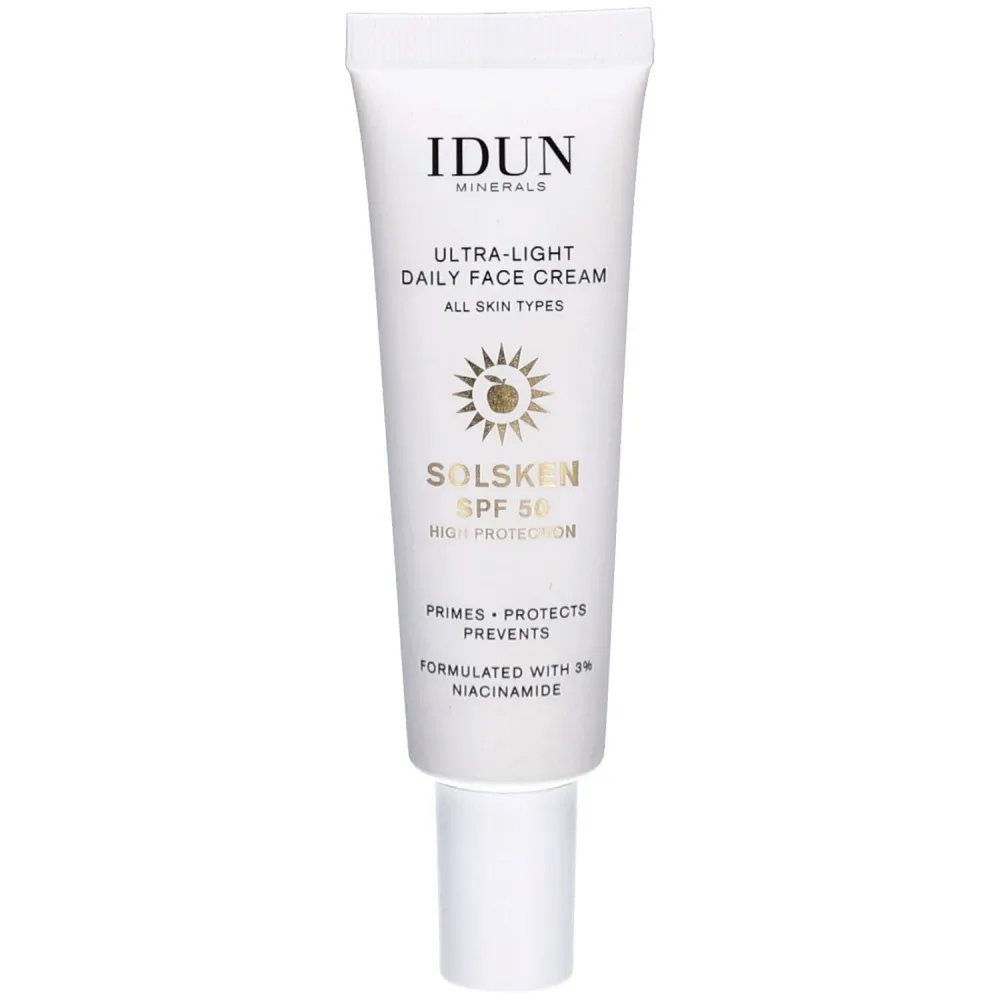 IDUN Minerals Ultra Light Daily Face Cream Solsken LSF 50 (30ml)