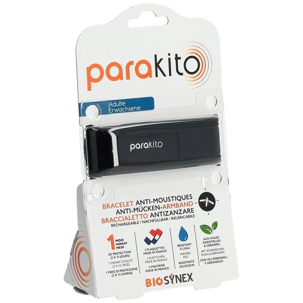 parakito Mückenarmband Erwachsene schwarz (1 Stk)