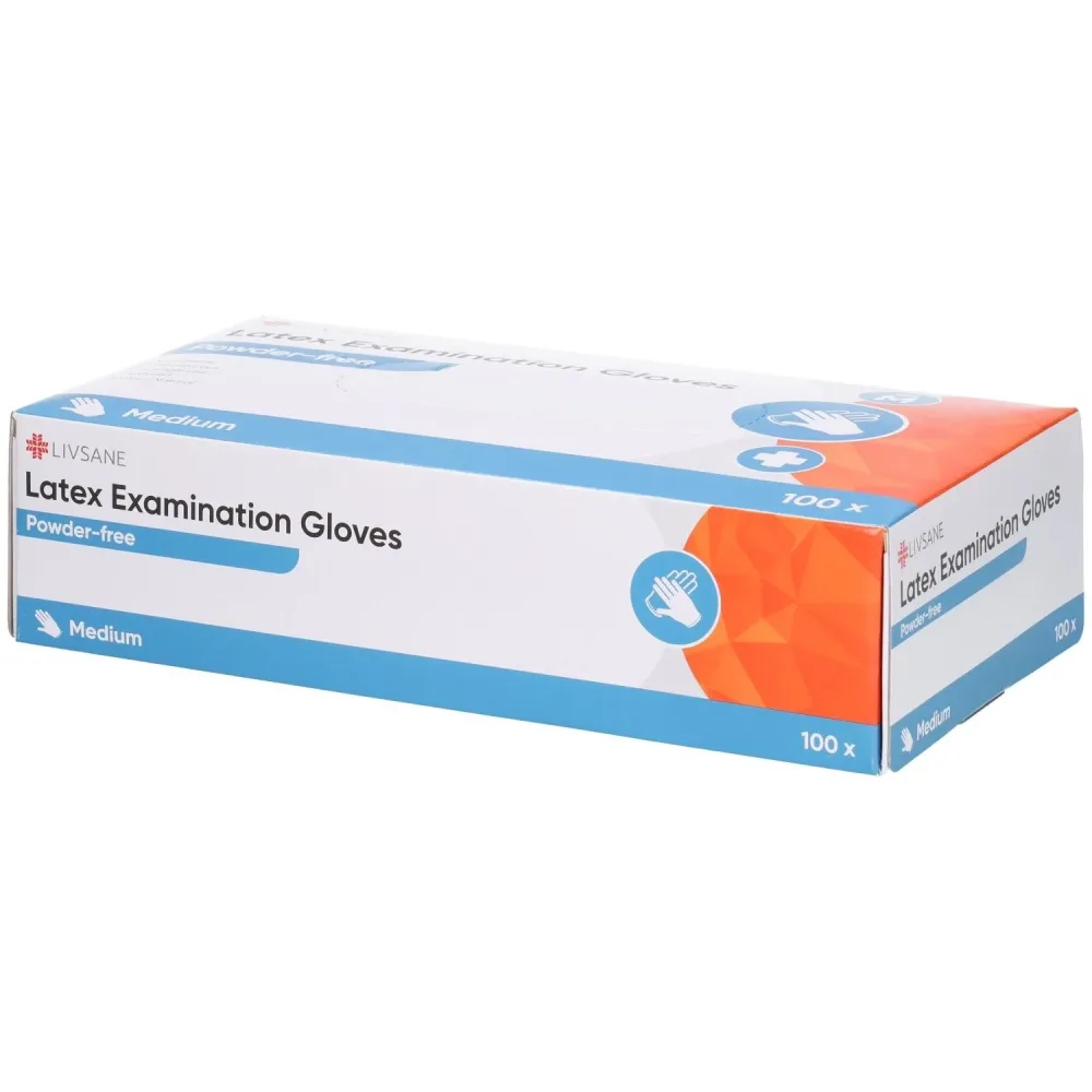 Livsane Latex-Untersuchungshandschuhe ohne Puder, Breite 8.5-10.5cm (100 Stk)