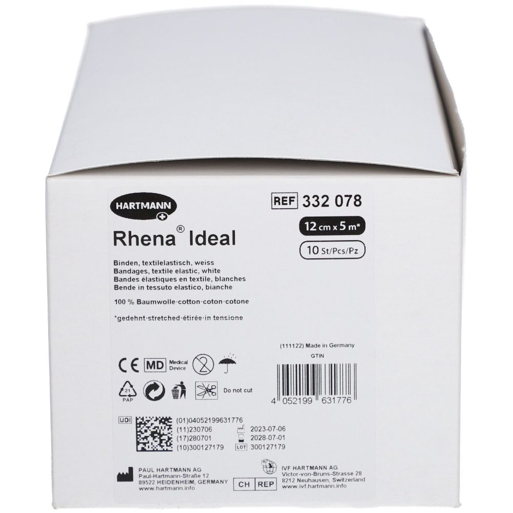 Rhena Ideal Elastische Binde 12cmx5m weiss (10 Stk)