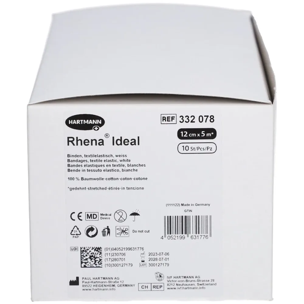 Rhena Ideal Elastische Binde 12cmx5m weiss (10 Stk)
