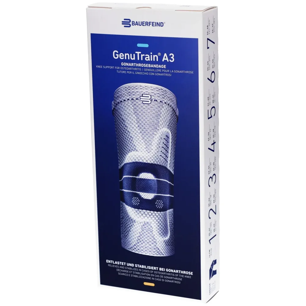 Bauerfeind GenuTrain® A3 Kniebandage Größe 6 Titan Links