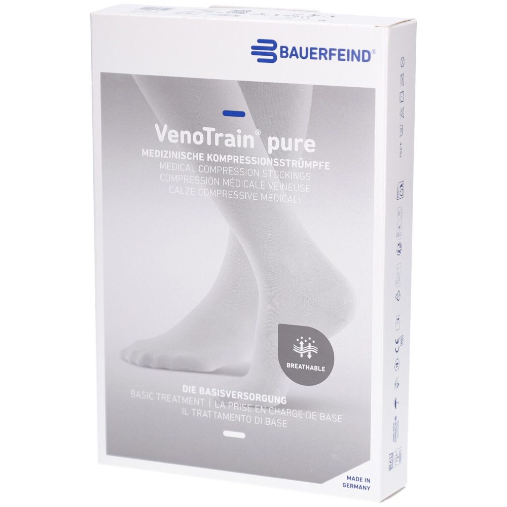 Bauerfeind VenoTrain Pure AD Ccl2 S n/l Kniestrümpfe mit offenem Fuß, beige