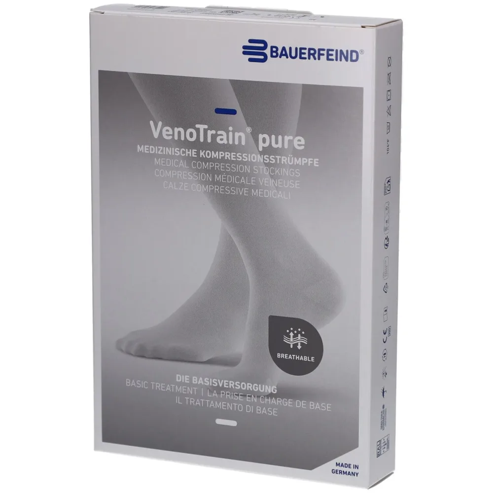 Bauerfeind VenoTrain Pure AD Ccl2 L n/l Kniestrümpfe mit geschlossenem Fuß, schwarz