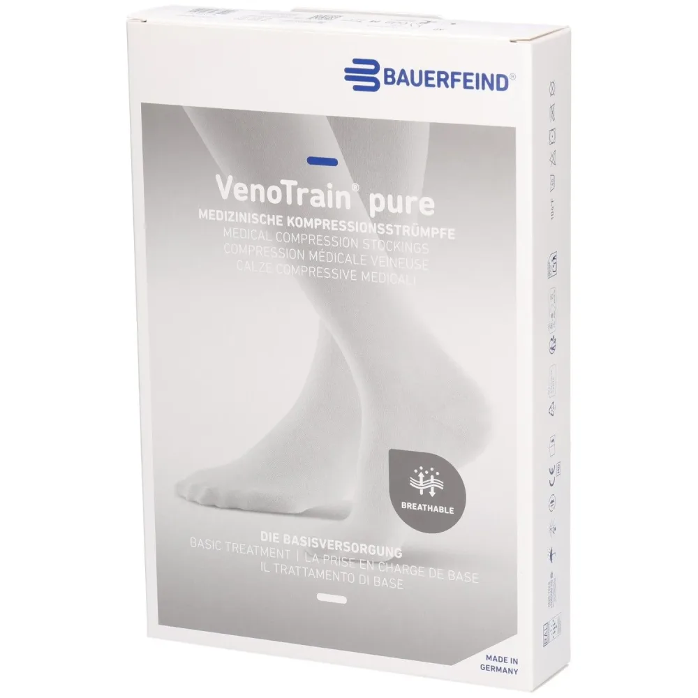 Bauerfeind VenoTrain Pure AD Ccl2 M n/l Kniestrümpfe mit offenem Fuß, schwarz
