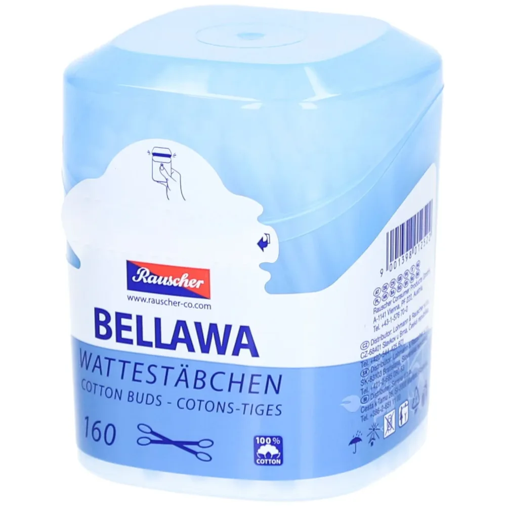 BELLAWA Wattestäbchen Runddose (160 Stk)