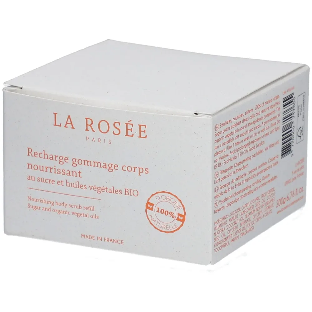 La Rosée - Nachfüllpack Nährendes Körperpeeling mit Zucker und Bio-Pflanzenölen, 200 g